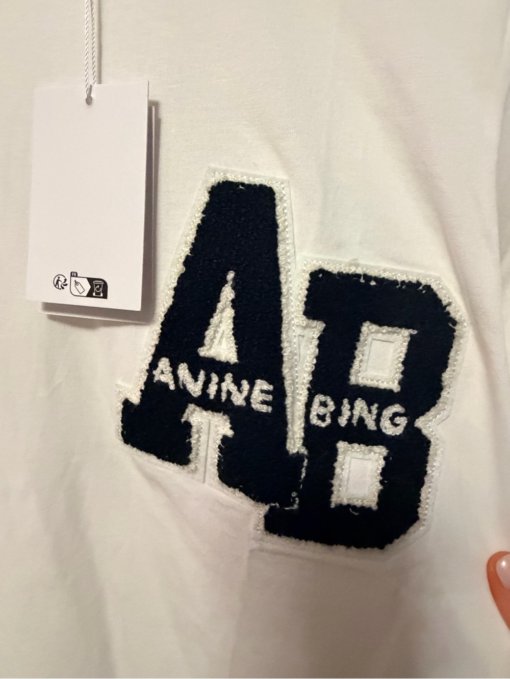 NWT ANINE BING Lili Letterman Tee in Off White SIZE X-SMALL - Picture 6 of 9